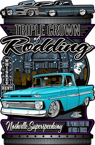 2024 Triple Crown of Rodding Dark  Design Metal Sign