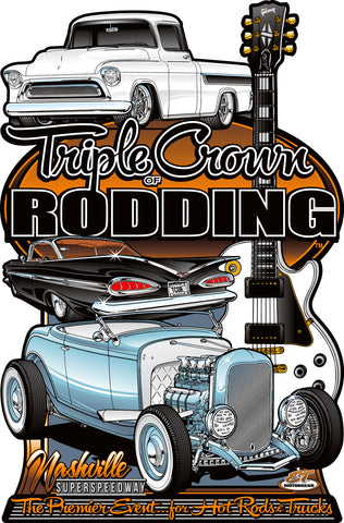 2024 Triple Crown of Rodding Main Design Metal Sign